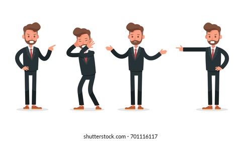 Set of Businessman character vector design.