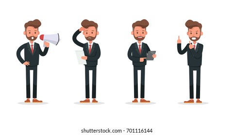Set of Businessman character vector design.