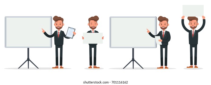 Set of Businessman character vector design.