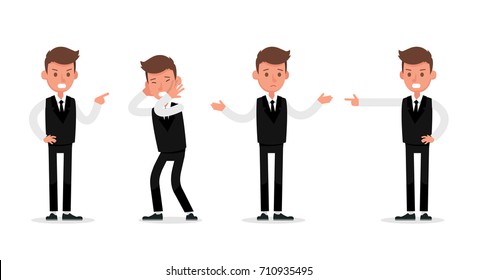 Set of Businessman character vector design.