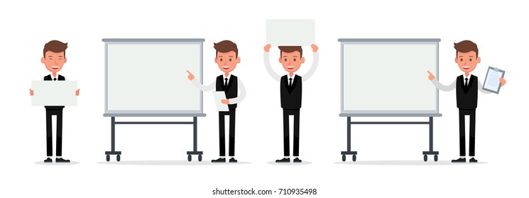 Set of Businessman character vector design.