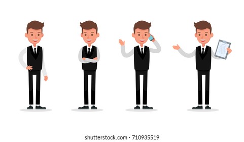 Set of Businessman character vector design.