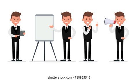 Set of Businessman character vector design.