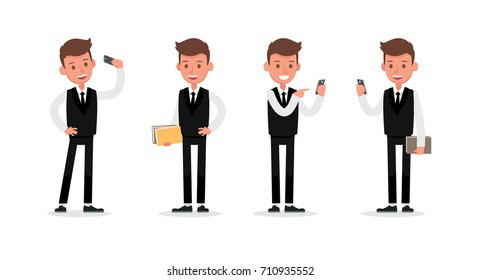 Set of Businessman character vector design.