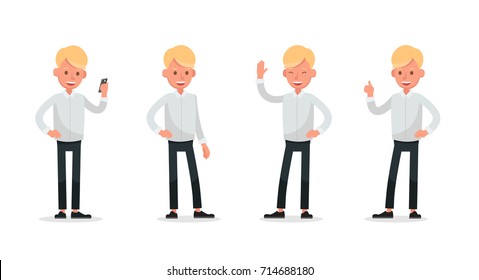 Set of Businessman character vector design.
