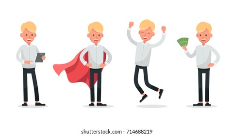 Set of Businessman character vector design.