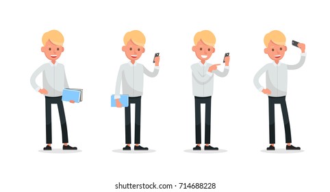 Conjunto de diseño vectorial de carácter Businessman.