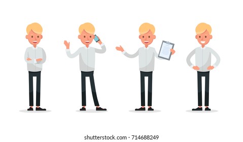 Set of Businessman character vector design.