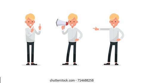Set of Businessman character vector design.