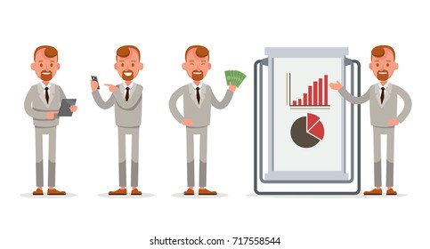 Set of Businessman character vector design.