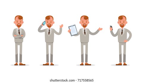 Set of Businessman character vector design.