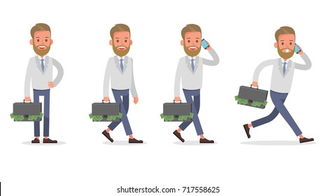 Set of Businessman character vector design.