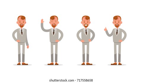 Set of Businessman character vector design.