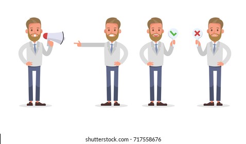 Set of Businessman character vector design.