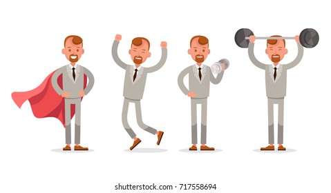 Set of Businessman character vector design.