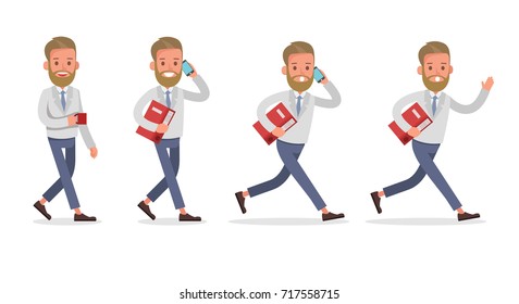 Set of Businessman character vector design.