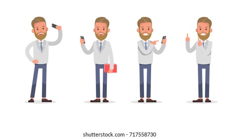 Set of Businessman character vector design.