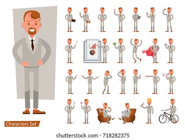 Set of Businessman character vector design.