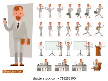 Set of Business man Charakter, Vektordesign.
