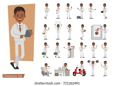 Set of Businessman character vector design.