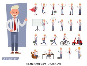 Set of Businessman character vector design.