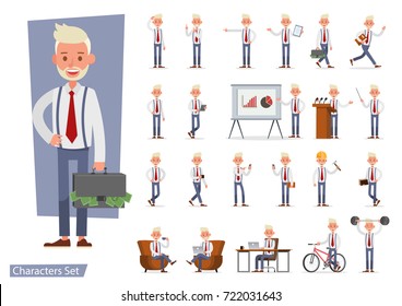 Set of Businessman character vector design.