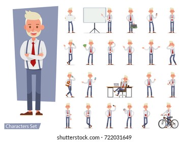 Set of Businessman character vector design.