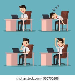 set of businessman character working