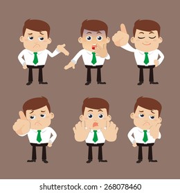 Set of businessman characters in different poses