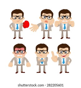 Set of businessman characters in different poses