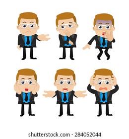 Set of businessman characters in different poses