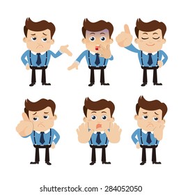 Set of businessman characters in different poses