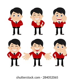 Set of businessman characters in different poses