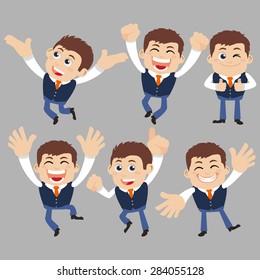 Conjunto de personajes de negocios con diferentes poses