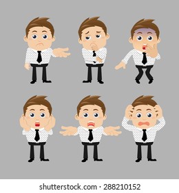 Set of businessman characters in different poses