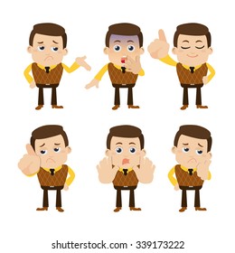 Set of businessman characters in different poses