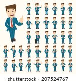 Set of businessman characters poses , eps10 vector format