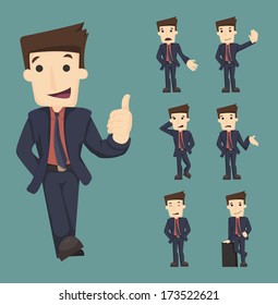 Set of businessman characters poses , eps10 vector format