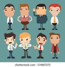 Set of businessman characters poses , office worker , eps10 vector format