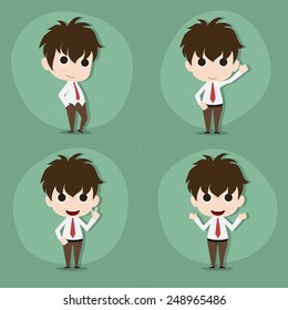 Set of businessman characters poses,Vector EPS10.