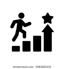 Set of Businessman climbing icon collection. Business growth, career, startup, promoted, success symbol. Vector Illustration.