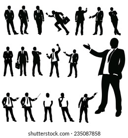set of businessman in different poses