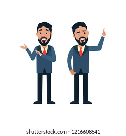 set of businessman in different poses. manager.