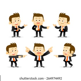 set of businessman in different poses. manager.