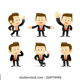 set of businessman in different poses. manager.