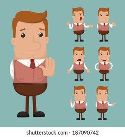 Set of businessman emotion , eps10 vector format