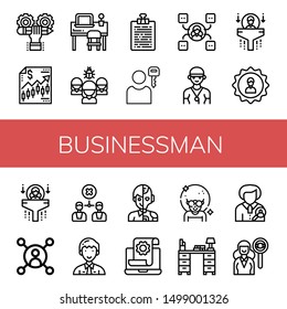 Set of businessman icons such as Developer, Finance, Desk, Organization, Curriculum, User, Skill, Coach, Human resources, Disagreement, Manager, Human, Development , businessman