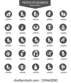 Set of Businessman icons,Gray version,vector