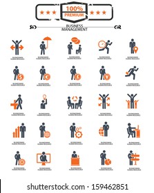 Set of Businessman icons,Orange version,vector