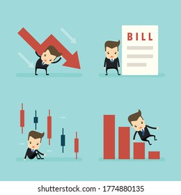 set of businessman loss in business concept vector